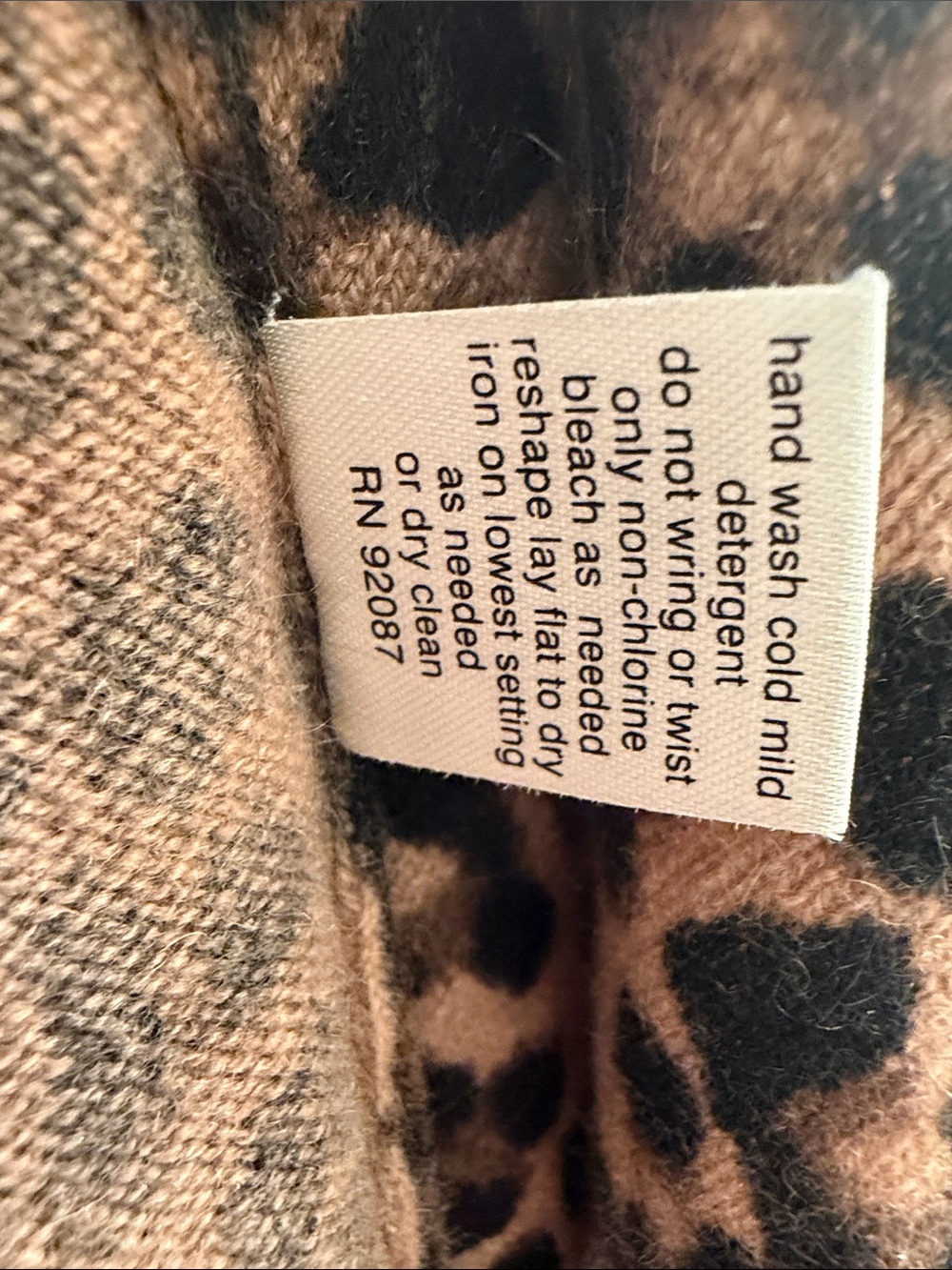 Saks Fifth Avenue 100% Cashmere Leopard Print Open-Front Cardigan Beige & Black - Picture 4 of 11